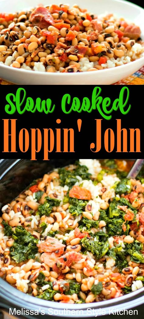 Slow Cooker Hoppin John Recipe, Hoppin John Recipe, Pulled Turkey, Recipe Slow Cooker, Hoppin John, Beans And Rice, Slow Cooked Meals, Pea Recipes, Crock Pot Slow Cooker