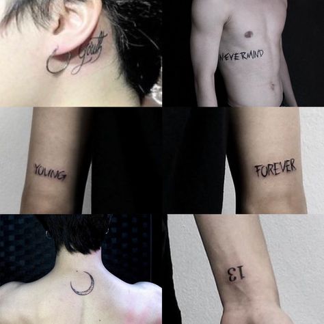 Forever Young Tattoo, Kpop Tattoos, Forever Tattoo, Bts Tattoos, Hand Doodles, Cute Easy Doodles, Taehyung Abs, Bullet Journal Diy, Owl Tattoo