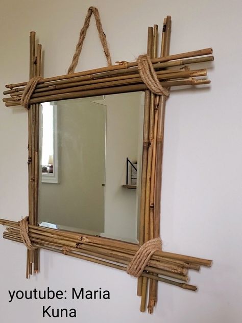 Bamboo Furniture Diy, Diy Bamboo, Bamboo Diy, Potpourri Christmas, Bamboo House Design, Bamboo Decor, Bamboo Mirror, Hemma Diy, Bamboo House