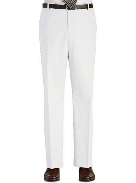 White Stage Party Pants Trousers Flat Front Regular Rise Slacks Slacks Men, White Pants Men, White Slacks, Formal Vest, Mens Slacks, Party Pants, Flat Front Pants, Vest Shirt, Pleated Pants