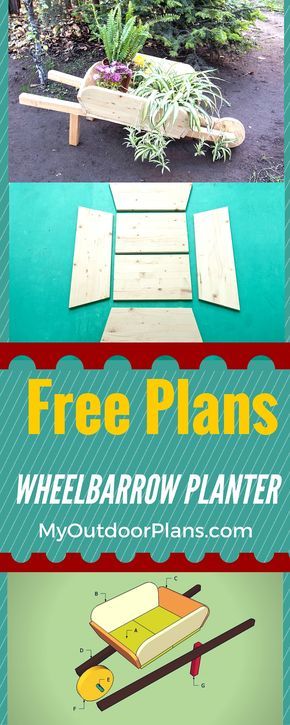 How to build a wheelbarrow planter - Easy to follow plans for building a wood wheelbarrow planter for your garden in just a few hours howtospecialist.com #diy #garden #planter #decor Wooden Wheelbarrow Planter Plans, Diy Garden Crafts To Sell, Wood Projects For The Garden, Outdoor Wood Projects Backyards, Diy Wood Garden Projects, Diy Wheelbarrow Decor, Easy Wood Projects For Beginners Diy Furniture Plans, Wood Projects For Garden, Wood Flower Planters Diy