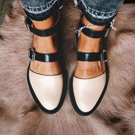 Work Heels, Block Sandals, 20 Off, Nude Sandals, Buckled Flats, Shoes Design, Stil Inspiration, Leather Flat Shoes, Ladies Shoes