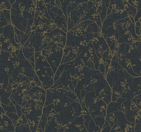 Branches Wallpaper, Wallpaper In Black, Modern Floral Wallpaper, Moody Wallpaper, Smooth Wallpaper, Modern Botanical, Drops Patterns, York Wallcoverings, Delicate Flowers