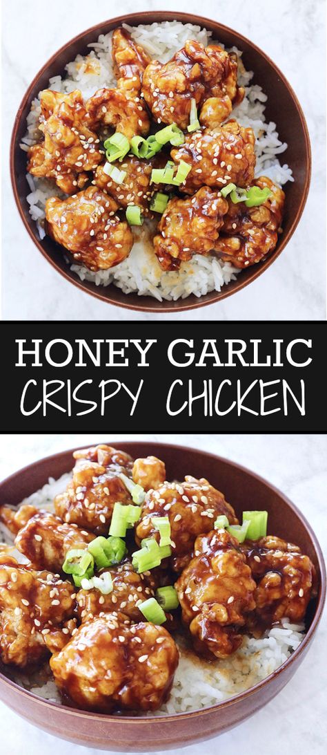 Chicken Chinese, Crispy Chicken Recipes, Resepi Ayam, Chinese Chicken Recipes, Chinese Food Recipes, Mapo Tofu, Honey Garlic Sauce, Takeout Food, Crispy Fried Chicken