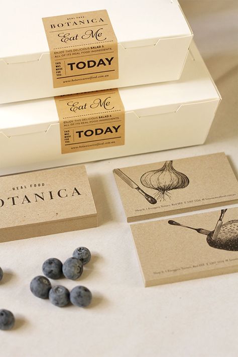 Oh Babushka was proud to be commissioned to develop the branding for Botanica – a whole foods approach to take away Papan Menu, Fruit Store, Desain Merek, Label Produk, Rustic Logo, Sport Food, Etiquette Vintage, Food Branding, Bakery Packaging