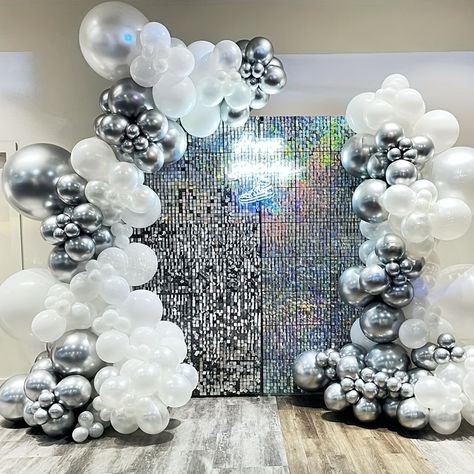 Faster shipping. Better service Prom Balloons, Frozen Party Decorations, Silver Confetti, Bride Shower, Silver Balloon, Garland Arch, Silver Party, Anniversary Decorations, White Balloons