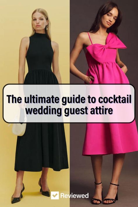 Get to know the basics of this popular wedding dress code, including cocktail dress ideas and etiquette. What Is Cocktail Attire, Cocktail Dress Ideas, Wedding Dress Code, Cocktail Wedding Attire, Cocktail Dress Code, Wedding Guest Attire, Cocktail Dress Wedding Guest, Popular Wedding Dresses, Dress Code Wedding