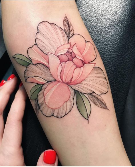 #Tattoo #Tattoos #GuestSpot — Hello #Barcelona #Spain 🇪🇸 Wh Pink Flower Tattoos, Peony Flower Tattoos, Beautiful Flower Tattoos, Inspiration Tattoos, Peonies Tattoo, Tattoo Designs And Meanings, Flower Tattoo Designs, Beauty Tattoos, Tattoo Ink