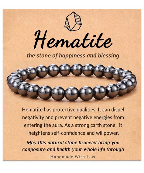 Mindful Crafts, Magic Rocks, Crystal Bracelets Diy, Divination Witch, Healing Crystals For You, Shungite Stones, Hematite Jewelry, Bracelets Adjustable, Healing Gemstone Bracelets