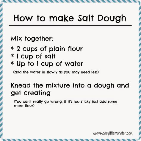 How to make salt dough recipe.  Simple printable recipe and salt dough craft ideas for kids. How To Make Salt Dough, Make Salt Dough, Salt Dough Crafts, Salt Dough Recipe, Salt Dough Ornaments, Dough Ornaments, Salt Dough, Fun Craft, Childrens Crafts