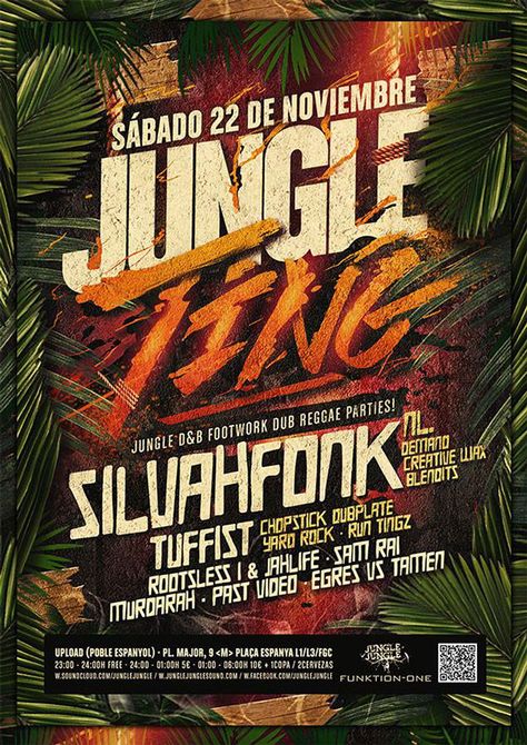 Jungle Ting on Behance Jungle Fever Party, Jungle Party Flyer, Jungle Poster Design, Jungle Design Graphic, Jungle Flyer, Jungle Graphic Design, Jungle Poster, Jungle Design, Promo Flyer