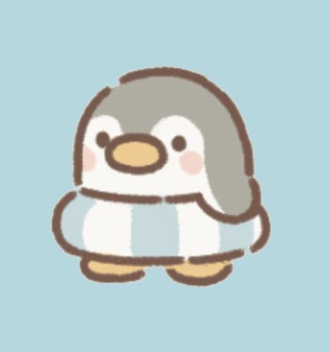 Cute Doodle Art Animals, Chibi Drawings Animals, Kawaii Profile Picture, Cute Aesthetic Pfps, How To Draw Cute Animals, Cute Otter Drawing, Cute Drawings Kawaii, Cute Penguin Drawing, Cute Drawings Of Animals