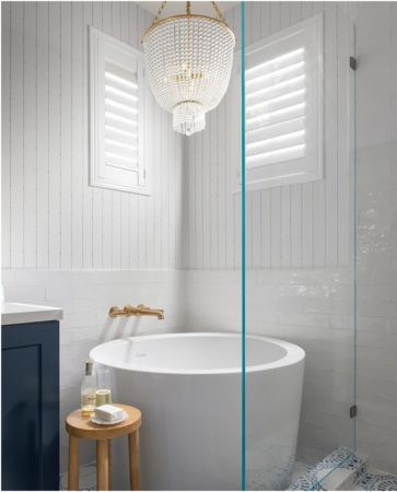 7 Small Bathroom Ideas That Will Help You Maximize Space Short Bath Tub, Soaker Bathtub Ideas, Small Bath Tubs Space Saving, Deep Soaking Tub Small Spaces, Small Round Soaking Tub, Soaker Tub In Small Bathroom, Small Round Bathtub, Small Bathroom Ideas With Tub Space Saving, Small Bathroom Tubs