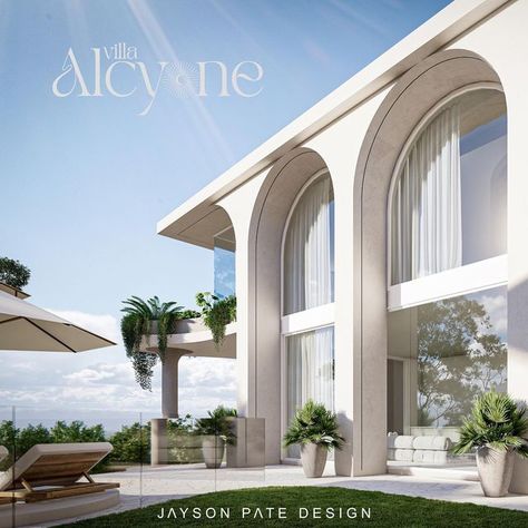 Modern European Architecture, Arch Windows Exterior, Mediterranean Villa Exterior, Modern Classical Architecture, Arcade Architecture, European Architecture Design, Moon At Night, Villa Exterior, Arch Building