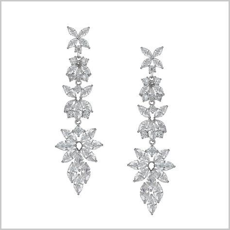 Marquise Cubic Zirconia Wedding Bridal Chandelier Earrings for Brides, Crystal Rhinestone Drop Dangle Earrings for Women, Prom Party Jewelry Gifts Bridal Chandelier Earrings, Gift Guide Women, Bridal Earrings Chandelier, Presents For Her, African Jewelry, Drop Dangle Earrings, Prom Party, Party Jewelry, Earring Backs