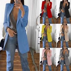 Wish - Shopping Made Fun Color Office, Blazer Cardigan, Blazer Casual, Casual Blazer Women, Coat Autumn, Slim Suit, Long Blazer, Business Suit, Long Sleeve Blazers