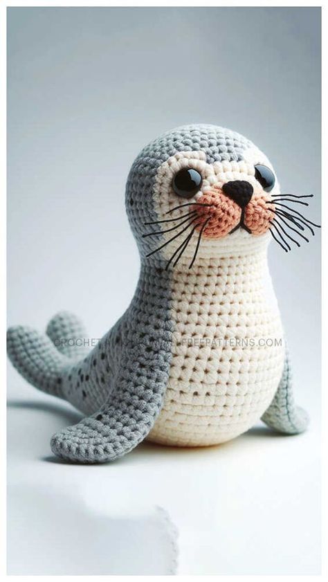 Amigurumi Seal Crochet Free Pattern Crochet Seal Amigurumi Free Pattern, Crochet Sea Lion Pattern Free, Crochet Patterns Sea Creatures, Sea Lion Crochet Pattern Free, Sea Animal Crochet Pattern, Seal Amigurumi Free Pattern, Seal Crochet Pattern Free, Crochet Seal Pattern Free, Crochet Walrus