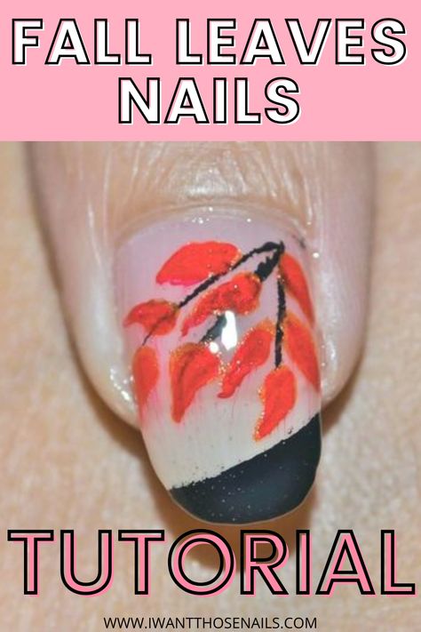 Fall Leaves Nail Art Step by Step Tutorial Nail Art Step By Step, Leaves Nail Art, Fall Leaves Nail Art, Art Step By Step, Ready For Autumn, Nail Art For Beginners, Art Videos Tutorials, Diy Nail Designs, Easy Fall