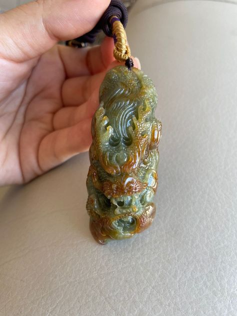 Excited to share the latest addition to my #etsy shop: Chinese Dragon Jadeite Jade Pendant, Light Green & Yellow, Natural Grade A Type A Jade, Burmese Gemstones, Jewelry, Necklace Dragon Mythology, Chinese Mythology, Gemstones Jewelry, Jade Necklace, Chinese Dragon, Jade Carving, Jade Beads, Jade Pendant, Chinese Culture