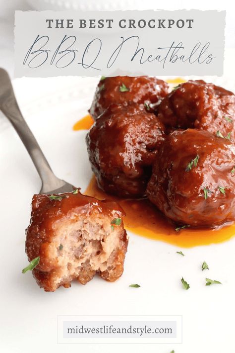 The Best BBQ Crockpot Meatballs - Midwest Life and Style Blog Crockpot Meatballs Bbq, Bbq Crockpot Meatballs, Crockpot Bbq Meatballs, Bbq Crockpot, Bbq Meatballs Crockpot, Meatballs Crockpot, The Best Appetizers, Crockpot Meatballs, Meatball Recipes Crockpot