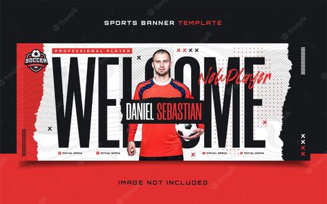 Sport Banner Design Ideas, Football Banner Design, Team Banner Design, Sport Banner Design, Tequila Branding, Template For Social Media, Sports Banner, Modern Post, Sports Team Banners