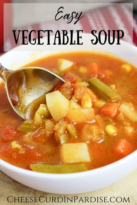 Quick Vegetable Soup, Bean And Vegetable Soup, Easy Vegetable Soup, Veg Soup, Slow Cooker Pasta, Easy Vegetable, Slow Cooker Tacos, Garden Vegetables, Slow Cooker Chili