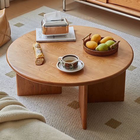 Jakim Coffee Table Wood Round Coffee Table, Japan Room, Circle Coffee Tables, Natural Cherry Wood, Round Wood Coffee Table, Teak Coffee Table, Bathtub Accessories, Coffee Table Wayfair, Table Wood