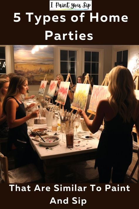 Explore creative gatherings beyond the canvas! 🎨✨ Discover 5 types of home parties that capture the essence of fun and self-expression, similar to a paint and sip event. From DIY craft nights to culinary adventures, find unique ways to bond, create, and celebrate together. Cheers to turning every home into a vibrant hub of artistic inspiration and shared memories! 🥂🖌️ Paint And Sip Event, Home Paint, Home Parties, Artistic Inspiration, Craft Night, Paint And Sip, Types Of Houses, House Party, House Painting