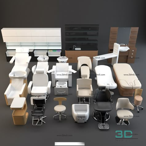 Pro Spa Set 3D Model Sims 4 Spa, Sims 4 2023, Small Recliner Chairs, Sims 4 Free Mods, Sims 4 Cc Furniture Living Rooms, Cc Eyes, Sims 4 Nails, Compact Chair, Nail Salon Furniture