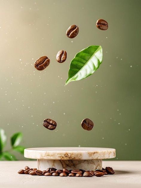 Poster Design Coffee, Coffee Graphic Design, Paper Texture Background Design, Green Coffe, Coffee Banner, Coffee Ads, Coffee Leaf, Product Demonstration, Poster Cafe