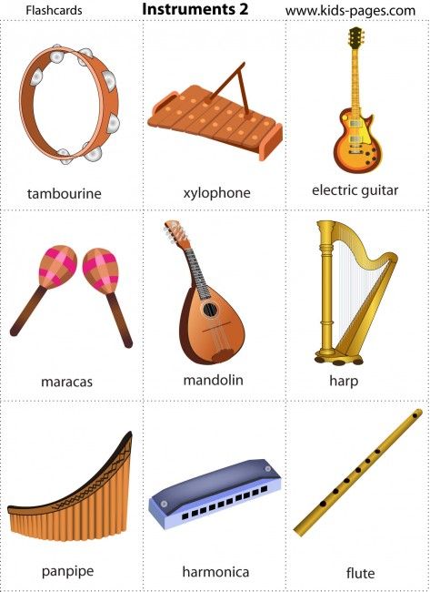 Kids Pages - FREE Printable Music Instruments Flash Cards Music Printables, Kindergarten Music, Preschool Music, Music Worksheets, Flashcards For Kids, Creative Curriculum, Kids Pages, Music And Movement, Music Activities