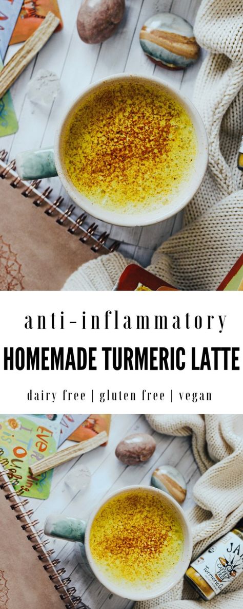 This homemade turmeric latte, commonly known as the ancient Ayurvedic beverage: Golden Milk..is easy to make, diary free & full of anti-inflammatory spices! #goldenmilk #turmericlatte #recipe Turmeric Latte Golden Milk, Turmeric Latte Recipe, Curcumin Benefits, Golden Milk Recipe, Golden Milk Latte, Turmeric Spice, Turmeric Milk, Diary Free, Turmeric Latte