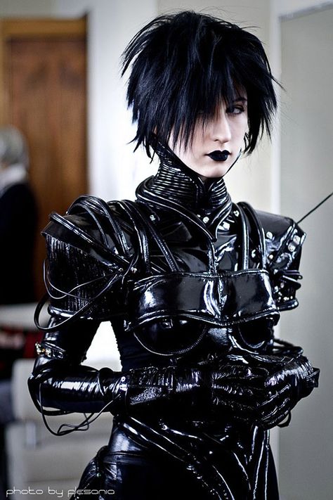 23 Hot Latex Cosplay Outfits  [ Swordnarmory.com ] #cosplay #anime #swords Goth Apocalypse Outfit, Futuristic Apocalypse Fashion, Sci Fi Hairstyles, Sci Fi Outfits, Cyberpunk Goth, Punk Aesthetics, Industrial Fashion, Estilo Punk Rock, Latex Cosplay