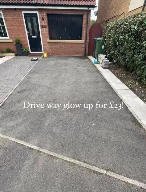 A DIY pro has revealed how she saved herself thousands by giving her drive a budget refresh for £23 – and people are struggling to believe it’s not brand-new.  After finishing up her garage conversion, DIY pro Ashley spotted that her driveway was looking a little worse for wear.  But rather than splashing out on […] Budget Driveway Ideas, Cheap Diy Driveway Ideas, Tarmac Driveway Ideas Curb Appeal, Affordable Driveway Ideas, Garden Paving Ideas Cheap, Driveway Before And After, Extend Driveway Ideas, Painted Driveway Ideas, Small Driveway Ideas Uk