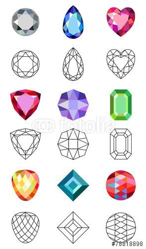 Crystal Gem Tattoo, How To Draw Gemstones, How To Draw Gems, Cristal Drawing, Drawing Gemstones, Gemstones Drawing, Draw Gemstones, Painting Gems, Jewels Drawing