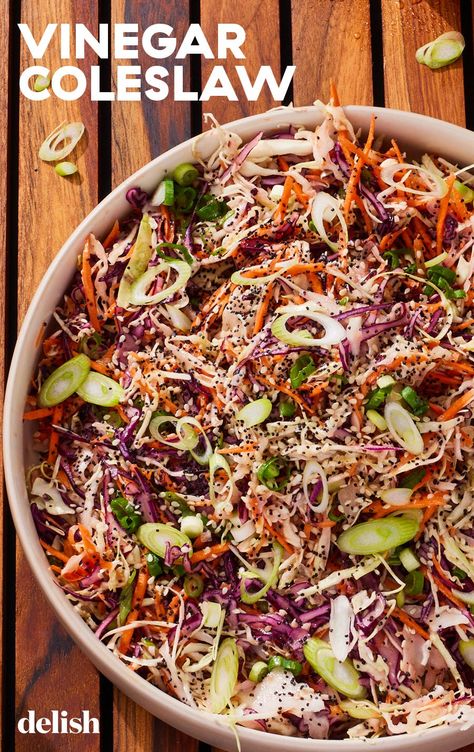 Vinegar Coleslaw Recipe, Vinegar Slaw, Make Vinegar, How To Make Vinegar, Vinegar Coleslaw, Summer Side Dishes Recipes, Homemade Coleslaw, Cole Slaw, Summer Side Dishes