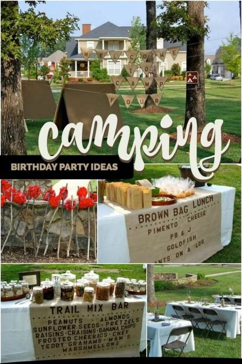 Camping Romantic, Packing Camping, Camping Birthday Party Ideas, Camping Themed Birthday Party, Camping Ideas For Couples, Campout Party, Camping Fashion, Breakfast Cinnamon, Smores Party