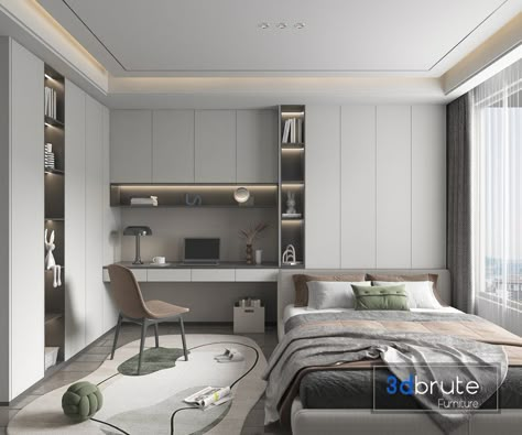 Children's room 26 3d model Buy Download 3dbrute Children Room Design Modern, Teenager Room Design, Teenager Boy Room, Modern Children Bedroom, Children Bedroom Design, Modern Childrens Room, Teenagers Bedroom, Teenager Bedroom Design, Small Kids Bedroom