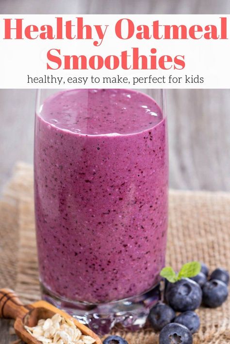 Smoothies With Oatmeal, Fruit Smoothies Recipes, Recipes With Yogurt, Filling Breakfast Smoothie, Oatmeal Smoothies Healthy, Oatmeal Shake, Oatmeal With Almond Milk, Oatmeal Ideas, Ambre Nails