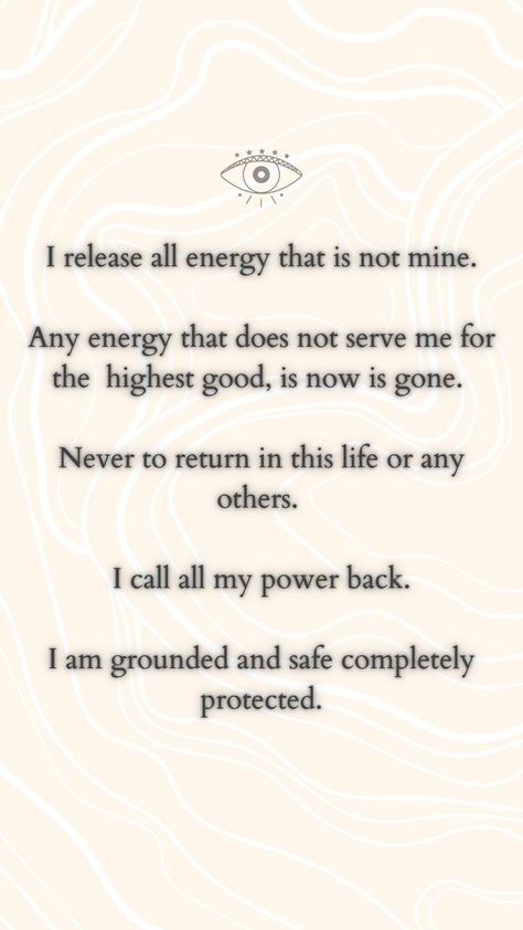 protect your energy, always.
#protection #spiritual #affirmation #energy #evileye Energy Healing Affirmations, Protection Mantra Words, Protecting Energy Affirmations, Manifest Positive Energy Quotes, Energy Protection Tattoo, Protect Your Energy Affirmations, Good Karma Affirmations, Protection Affirmation Witchcraft, Quotes About Good Energy