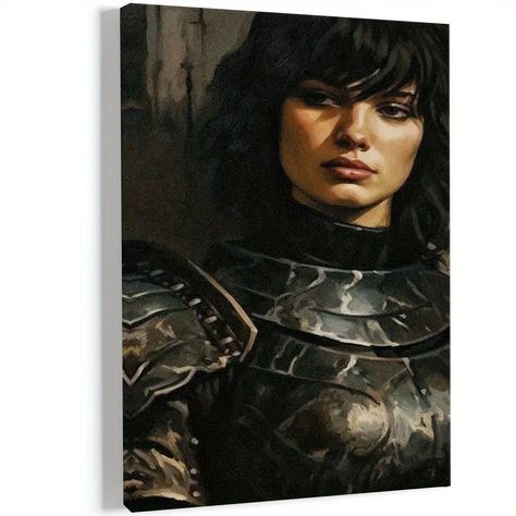 Faster shipping. Better service Female Warrior Painting, Female Oc Art Black Hair, Fae Woman Art, Medieval Woman Drawing, Women In Armor Art, Sidekick Character Design, Knight Woman Art, Woman Knight Art, Female Knight Oc