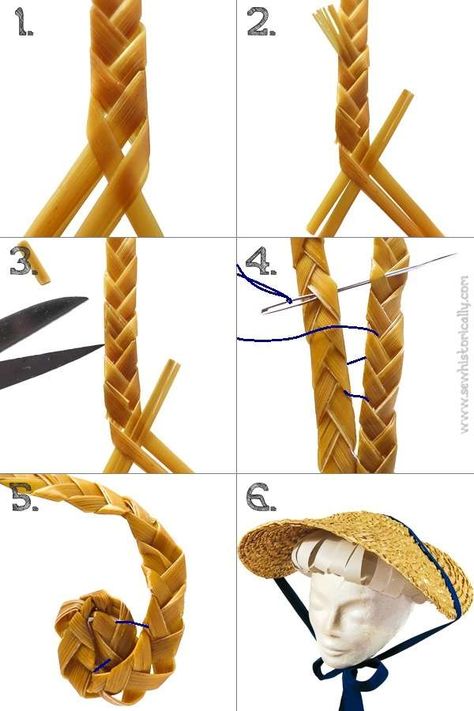 Diy Straw Hat How To Make, Hat Making Tutorial Step By Step, Straw Hat Pattern, Make A Straw Hat, Diy Straw Hat, Straw Embroidery, Straw Hat Diy, Straw Hat Crafts, Diy Straw