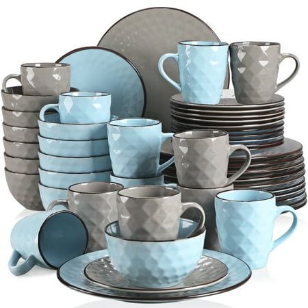 About us 1. vancasso Dinnerware Tableware Set, Series GEM, 48-Piece Dinner Set with 12-Piece Dinner Plate, 12-Piece Dessert Plate, 12-Piece Cereal Bowl and 12-Piece Mug 2. Goes Perfectly with Family Everyday Use, and Has Excellent Use at Any Family Get- together, Restaurant, Formal Banquet. 3. Whether it's exotic Japanese dinner set, colorful combination set, exquisite coffee set, delicate dessert bowls with wooden board, or modern crockery service in noble white, Every piece is an individual wo Dinnerware Sets For 12, Stoneware Dinner Sets, Bowl Mug, Plate Dessert, Ceramic Dinnerware Set, Stoneware Dinnerware Sets, Stoneware Dinnerware, Ceramic Dinnerware, Porcelain Dinnerware