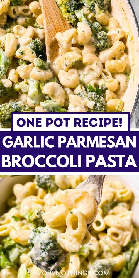 Vegetarian Elbow Pasta Recipes, One Pot Pasta With Broccoli, Elbow Macaroni Side Dish Recipes, Side Dishes With Noodles, Bow Tie Pasta Side Dishes, One Pot Creamy Broccoli Pasta, Elbow Pasta Side Dishes Easy, Alfredo Veggie Pasta, Easy Noodle Side Dish Recipes