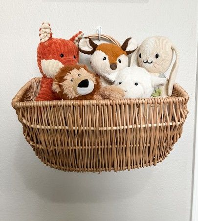 Stuffed Animal Storage Hanging Baskets, Stuffed Animal Storage Baskets, Display Stuffed Animals Ideas, Stuffed Animal Wall Basket, Hanging Baskets For Stuffed Animals, Wall Basket Stuffed Animals, Stuffed Animal Storage Ideas For Adults, Wall Basket For Stuffed Animals, Wall Stuffed Animal Storage