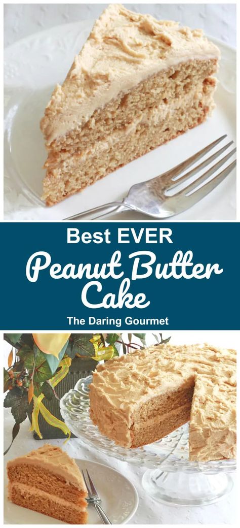 Peanut Butter Cake Recipe, Farmhouse Cooking, Dessert List, Daring Gourmet, Butter Desserts, Fabulous Desserts, Fantastic Recipes, Butter Cake Recipe, Peanut Butter Cake