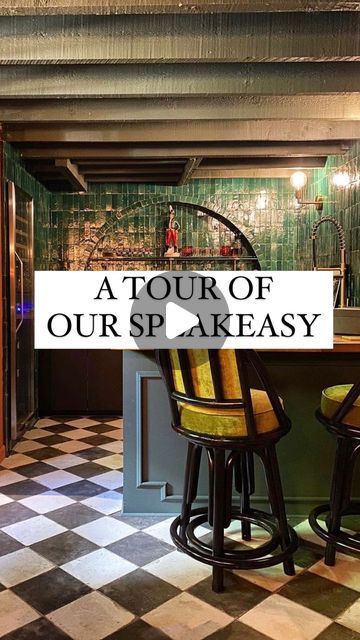 Kate Pearce | Interior Stylist + Blogger on Instagram: "Hands down, the hardest thing to leave in New York was this speakeasy (sorry, ma! 😂😉😘).
.
We spent 4-5 months thrifting, DIY-ing and building to turn a dirty old 110-y/o basement into our dream space, and then we left it four months later to move to Chicago! 😭😭🌭🌭
.
From the hidden door, to the tiled zellige arch, we left no detail unturned. But our basement here in Chicago doesn’t even know what’s up!… Chicago-style speakeasy coming your way…in 2023 maybe? 😂🙌💁🏻‍♀️
.
#speakeasy #basementremodel #basement #homebar #diyhomedecor #diyhomeprojects #diy #apartmenttherapy #sodomino #myhousebeautiful" 1920s Speakeasy Aesthetic, Speakeasy Decor Bar, Basement Wet Bar Ideas, Thrifting Diy, Speakeasy Door, Diy Cocktail Bar, Basement Wet Bar, Speakeasy Decor, 1920s Speakeasy