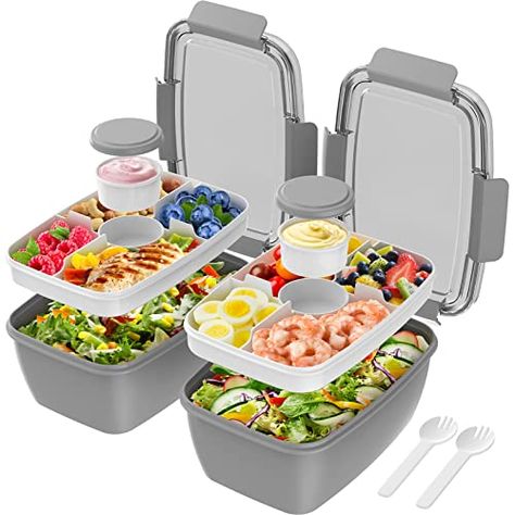 Sauce Container, Salad Dressing Container, Jar Salad, Salad Lunch, Lunch Box With Compartments, Salad Container, Salads To Go, Salad Toppings, Spicy Peanuts