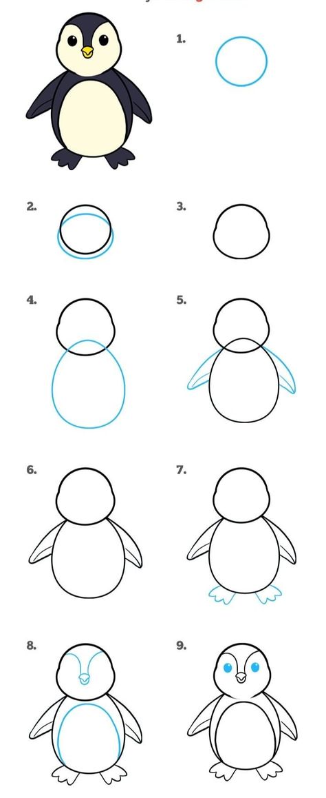 How to Draw a Penguin in a Few Easy Steps 
Easy Drawing Guides
drawing
art tutorial
people drawing
anime drawing
fan art drawing
drawing techniques
art education
home school
nursing Pinguin Drawing Easy, Penguin Drawing Easy, Draw A Penguin, Draw Mickey Mouse, Easy Steps To Draw, Penguin Sketch, Steps To Draw, Easy Christmas Drawings, Cute Easy Paintings