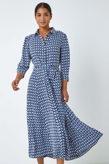 Curvy Dress Casual, Casual Office Style, Sleeveless Playsuit, Women Cotton Dress, Belted Shirt Dress, Midi Dress Casual, Midi Shirt Dress, Printed Ties, Woven Cotton